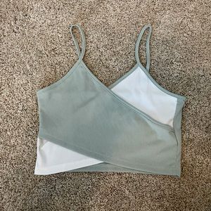 Crossed green and white top from SHEIN